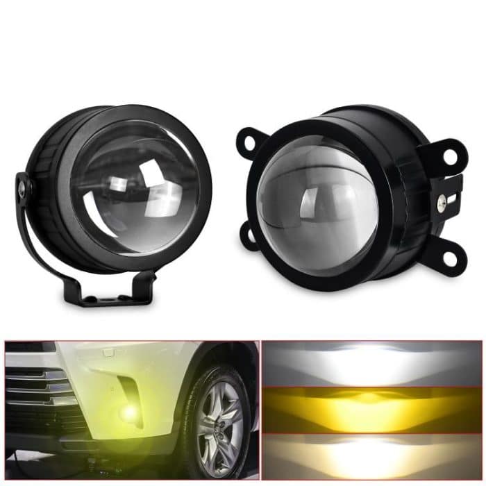 EDA0082687.jpg T10 2 Stück/Packung 55 W 3 Zoll Hochleistungs-Nebelscheinwerfer mit Doppellinse, universeller Doppelhalter – Bild 1