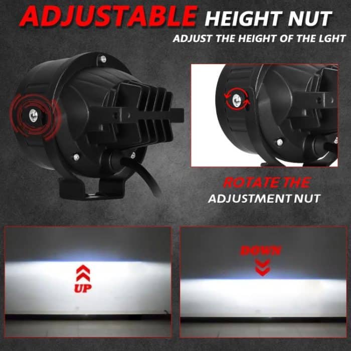 T10 2 Stück/Packung 55 W 3 Zoll Hochleistungs-Nebelscheinwerfer mit Doppellinse, universeller Doppelhalter – Bild 3