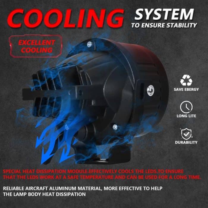 T10 2 Stück/Packung 55 W 3 Zoll Hochleistungs-Nebelscheinwerfer mit Doppellinse, universeller Doppelhalter – Bild 5