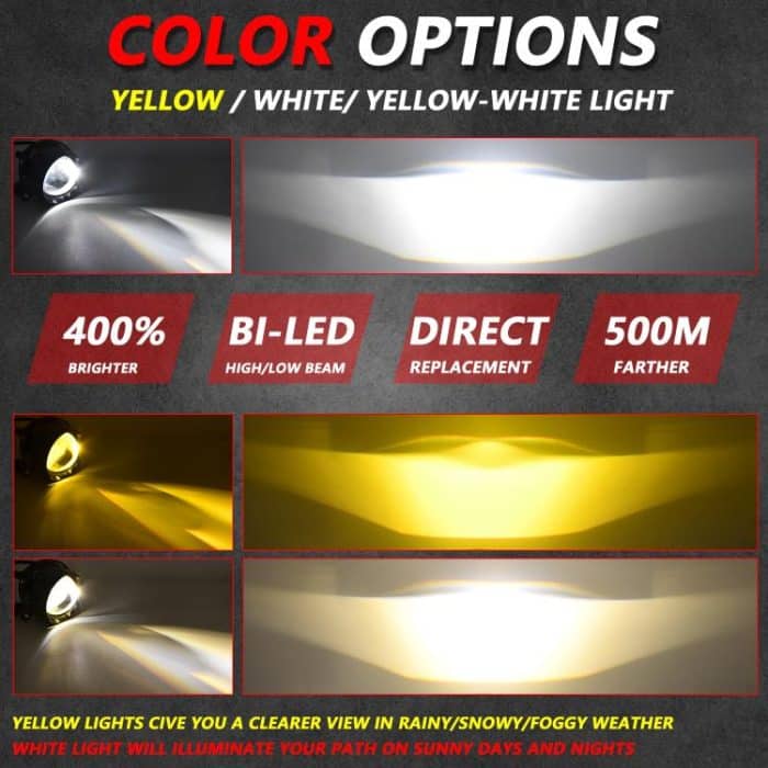 T12 2pcs/Pack 55W 3 inch High Power Dual Lens Fog Light Oblique Style for Toyota, T12 Left Driver, T12 Right Driver – Bild 4