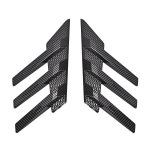 1 Pair Car Rear Windshield Air Cent Shark Fin Decorative Sticker, Carbon Pattern, Bright Black