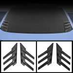 1 Pair Car Rear Windshield Air Cent Shark Fin Decorative Sticker, Carbon Pattern, Bright Black – Bild 2