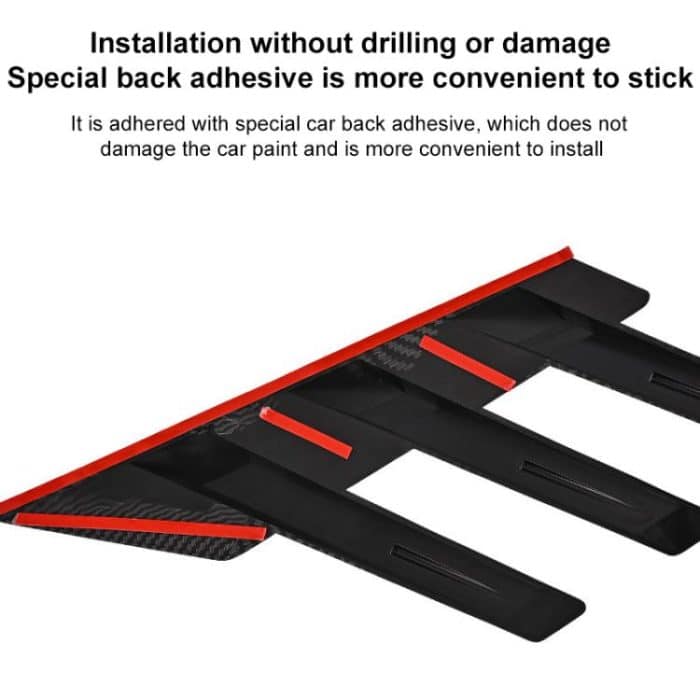 1 Pair Car Rear Windshield Air Cent Shark Fin Decorative Sticker, Carbon Pattern, Bright Black – Bild 11