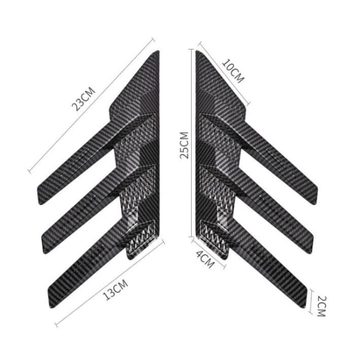 1 Pair Car Rear Windshield Air Cent Shark Fin Decorative Sticker, Carbon Pattern, Bright Black – Bild 13