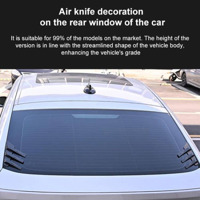 1 Pair Car Rear Windshield Air Cent Shark Fin Decorative Sticker, Carbon Pattern, Bright Black – Bild 3