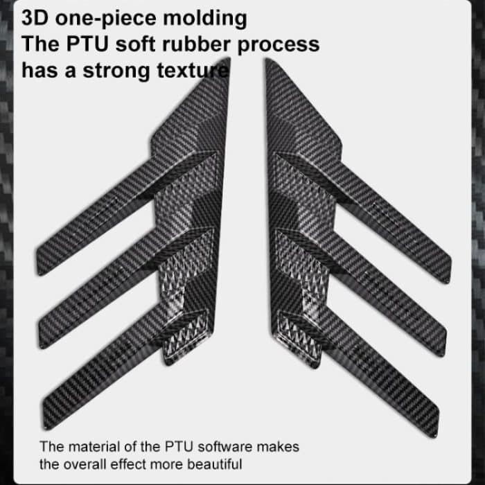 1 Pair Car Rear Windshield Air Cent Shark Fin Decorative Sticker, Carbon Pattern, Bright Black – Bild 6
