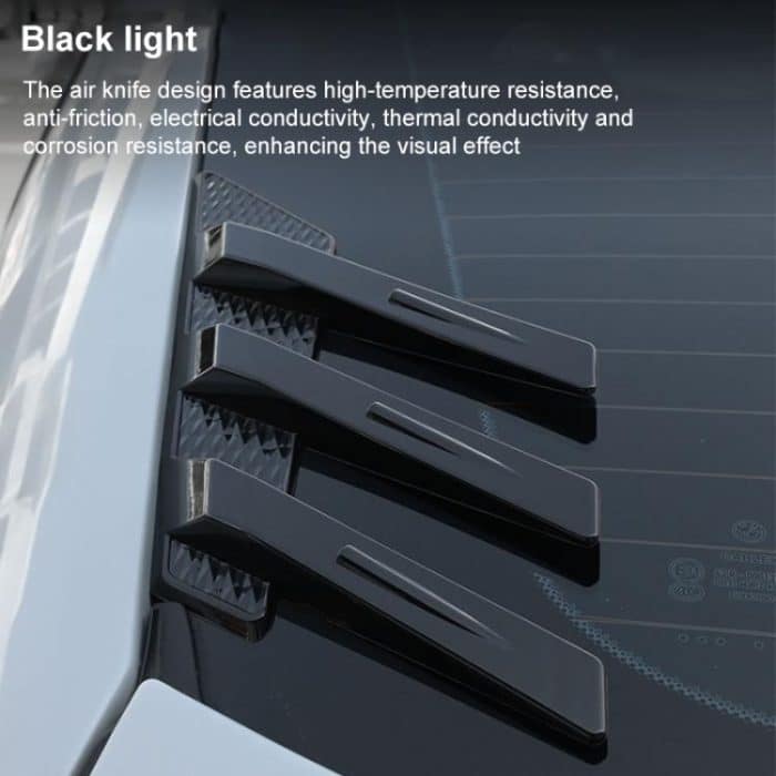 1 Pair Car Rear Windshield Air Cent Shark Fin Decorative Sticker, Carbon Pattern, Bright Black – Bild 8