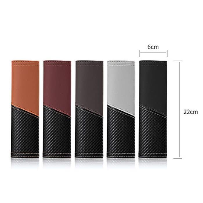 Car Leather Carbon Fiber Stitching Seat Belt Shoulder Guard – Bild 11