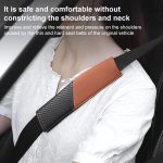 Car Leather Carbon Fiber Stitching Seat Belt Shoulder Guard – Bild 4