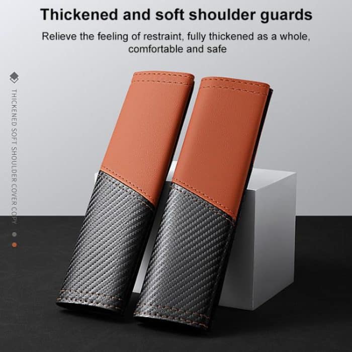 Car Leather Carbon Fiber Stitching Seat Belt Shoulder Guard – Bild 6