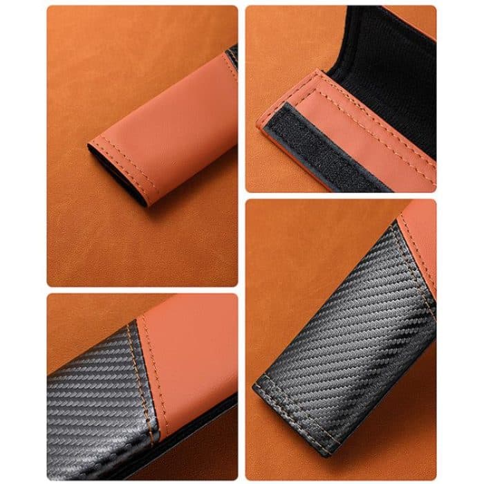 Car Leather Carbon Fiber Stitching Seat Belt Shoulder Guard – Bild 9