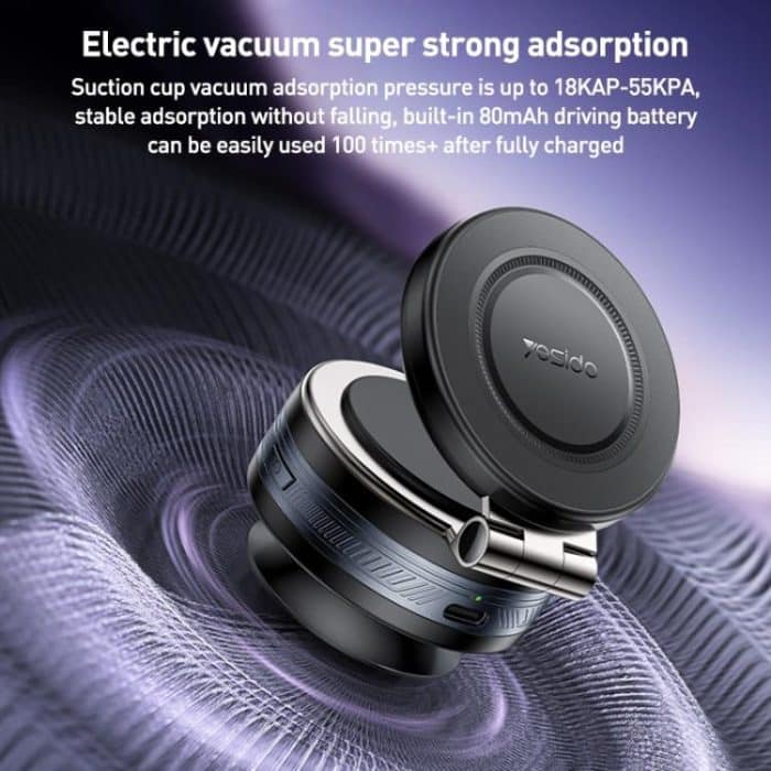 Yesido C255 360 Rotating Electric Vacuum Suction Cup MagSafe Car Mount – Bild 4