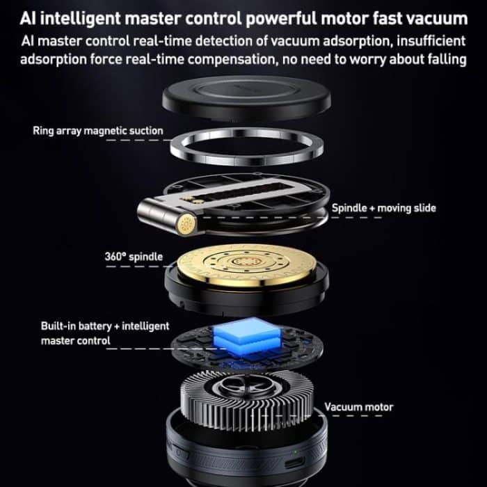 Yesido C255 360 Rotating Electric Vacuum Suction Cup MagSafe Car Mount – Bild 6