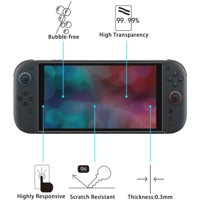 10pcs 0.26mm 9H 2.5D Tempered Glass Film, For Nintendo Switch 2 (10 PCS) – Bild 3