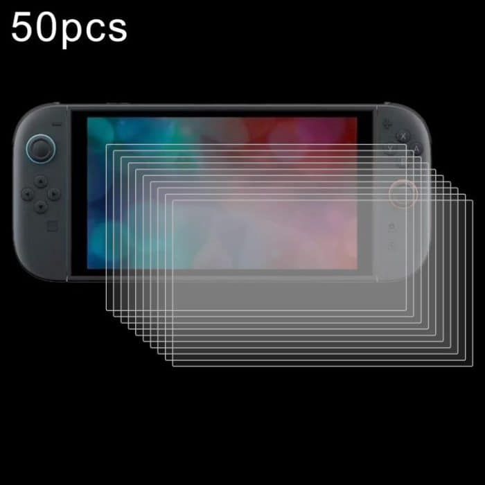 50pcs 0.26mm 9H 2.5D Tempered Glass Film, For Nintendo Switch 2 (50 PCS) – Bild 1