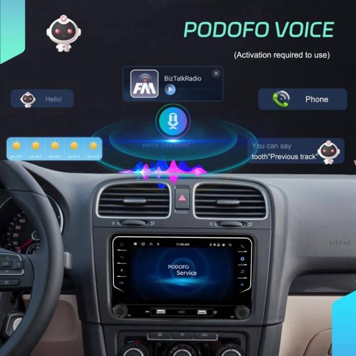 For Volkswagen Android 15 7 inch Wireless CarPlay Car Player Central Control Navigation Machine, Standard, Standard+AHD+Microphone – Bild 7