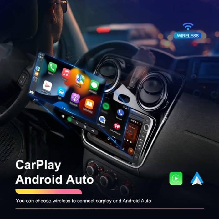 For Dacia Android 15 7 inch Wireless CarPlay Car Player Car Central Control Navigation Machine, Standard, Standard+AHD+Microphone – Bild 4