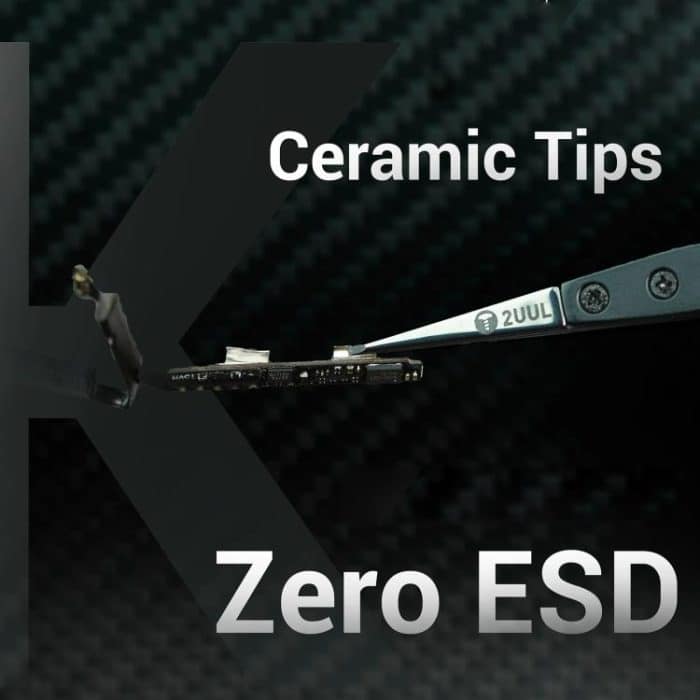 2uul TW32 Schwarze K-Flachspitze, ESD-sichere Keramikpinzette – Bild 2