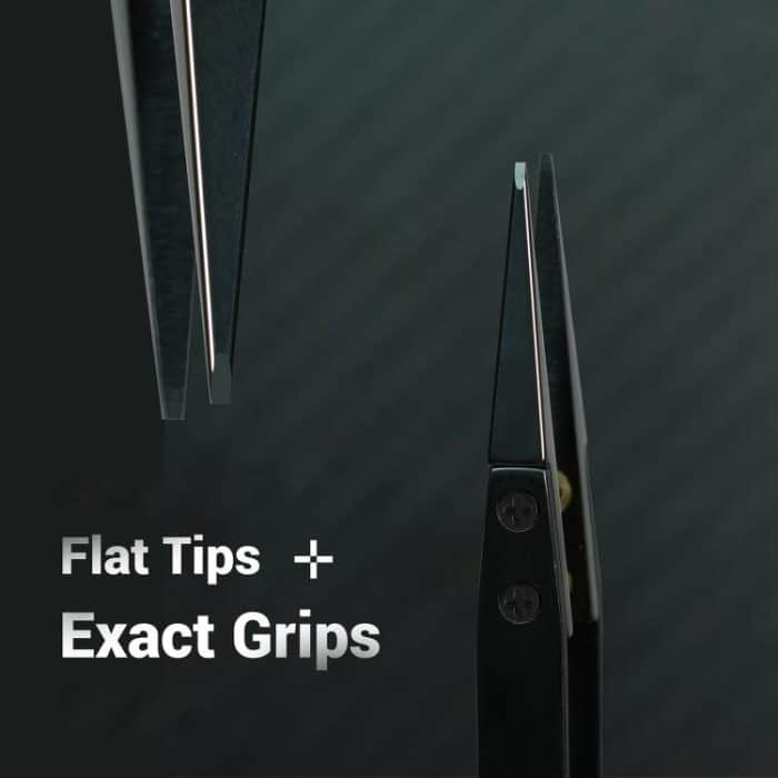 2uul TW32 Schwarze K-Flachspitze, ESD-sichere Keramikpinzette – Bild 5