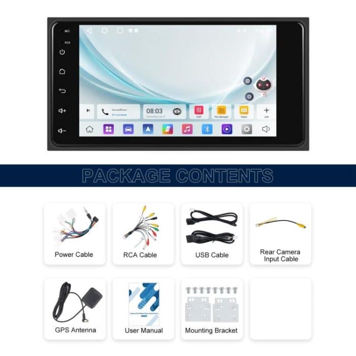 For Toyota COROLLA Android 15 7 inch Wireless CarPlay Car Player Car Central Control Navigation Machine, Standard, Standard+AHD+Microphone – Bild 16