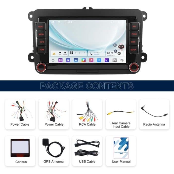 For Volkswagen Android 15 7 inch Horizontal Screen Car Player Car Central Control Navigation, Standard, Standard+AHD+Microphone – Bild 20