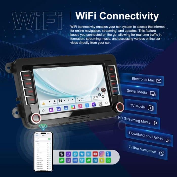 For Volkswagen Android 15 9 inch Screen Car Player Car Central Control Navigation, Standard, Standard+AHD+Microphone – Bild 13