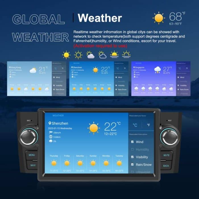 For Fiat Punto 2005-2009 Android 15 7 inch 2G+64G Car Central Control Audio Video Navigation, Standard, Standard+AHD+Microphone – Bild 15