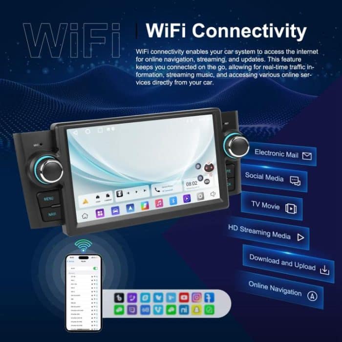 For Fiat Punto 2005-2009 Android 15 7 inch 4G+64G Car Central Control Audio Video Navigation, Standard, Standard+AHD+Microphone – Bild 14