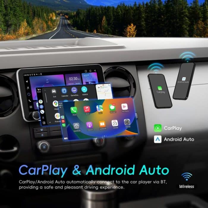 10.36 inch Screen Android 15 Car CarPlay Navigation Integrated Machine with Dual Knob, Standard, Standard+AHD+Microphone – Bild 2