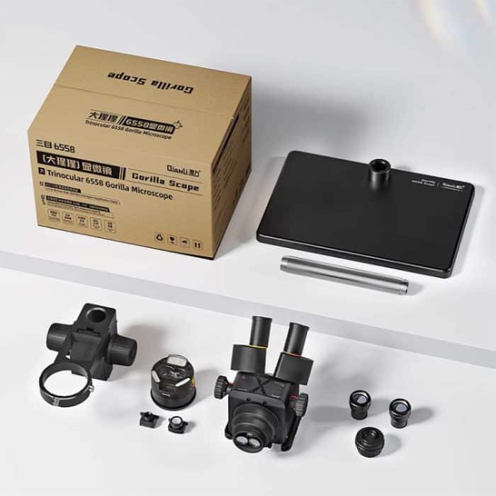 QianLi 6558 6.5X-58X Gorilla Trinocular Microscope, US Plug, EU Plug – Bild 9