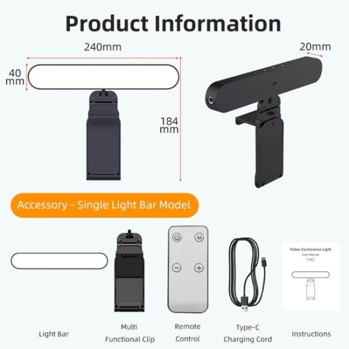 F-663 LED Monitor Screen Fill Light Video Conference Light, F-663 – Bild 12