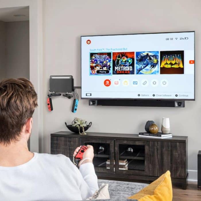 For Nintendo Switch 1 / 2 Acrylic Wall Split Symmetrical Storage Bracket – Bild 8