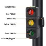 QX-W19 Creative Bicycle Three Color LED Tail Light, Safe Night Riding Warning Light, QX-W19 – Bild 4