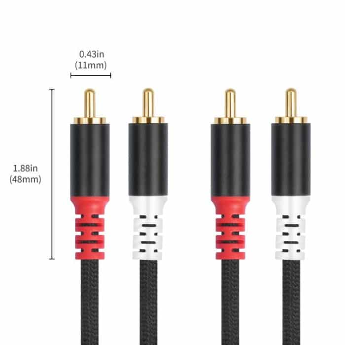 2 RCA Male to 2 RCA Male Audio Cable, 1m, 2m, 3m, 5m, 7.6m – Bild 2