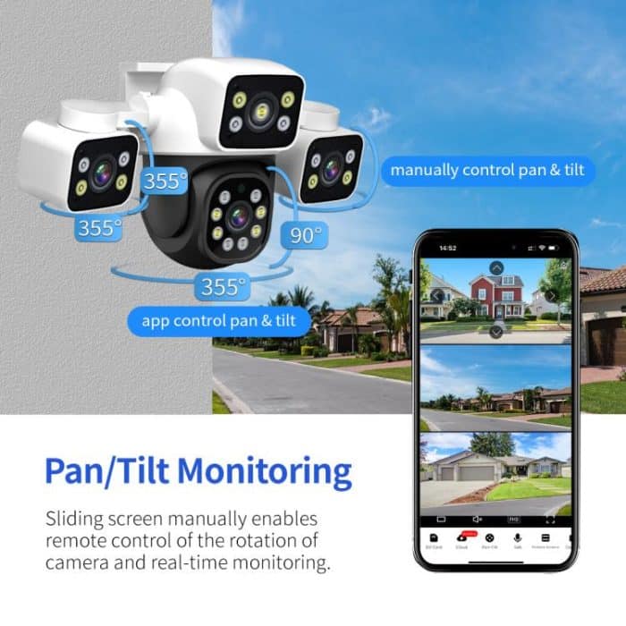 ESCAM PT223 3x4MP HD Motion Detection WiFi Three-screen PTZ IP Camera, EU Plug, US Plug, UK Plug, AU Plug – Bild 5