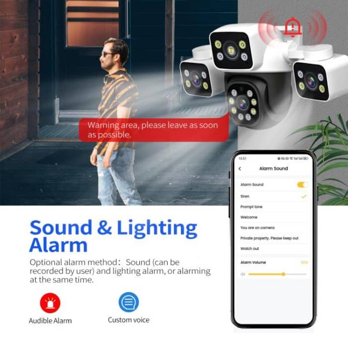 ESCAM PT223 3x4MP HD Motion Detection WiFi Three-screen PTZ IP Camera, EU Plug, US Plug, UK Plug, AU Plug – Bild 6