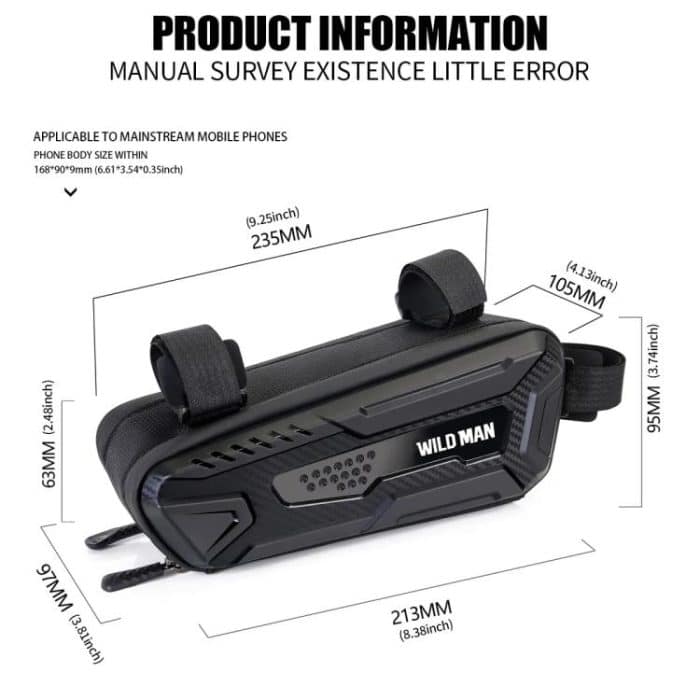WILD MAN M40 Mountain Bicycle Front Beam Triangle Bag TPU Carbon Fiber Hard Shell Bag Cycling Equipment, M40 – Bild 4