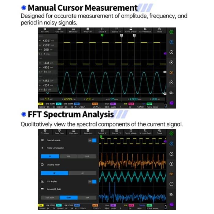 FNIRSI DPOS350P 4 in 1 7 inch IPS HD Touch Screen 350M Tablet Oscilloscope, DPOS350P(US Plug), DPOS350P(EU Plug) – Bild 21