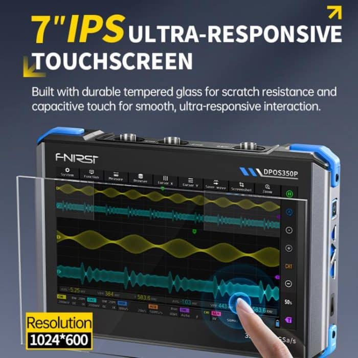 FNIRSI DPOS350P 4 in 1 7 inch IPS HD Touch Screen 350M Tablet Oscilloscope, DPOS350P(US Plug), DPOS350P(EU Plug) – Bild 6