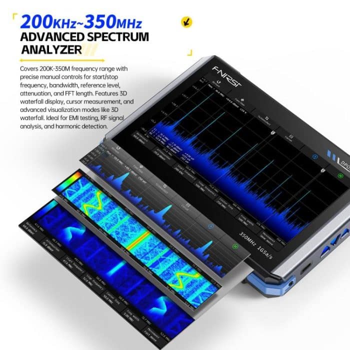 FNIRSI DPOS350P 4 in 1 7 inch IPS HD Touch Screen 350M Tablet Oscilloscope, DPOS350P(US Plug), DPOS350P(EU Plug) – Bild 9