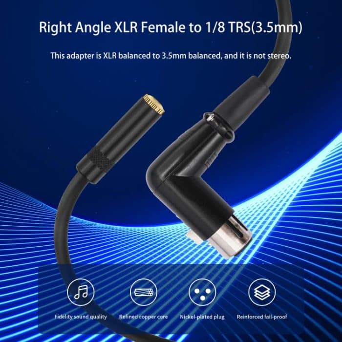 3.5mm Female to XLR Female Elbow Audio Converter Adapter Cable, 3.5mm Female to XLR Female Elbow – Bild 5