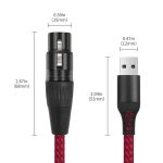 USB-A to XLR Female Audio Recording Cable for Dynamic Microphone, 1m, 2m, 3m – Bild 4