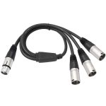 3-Way Splitter Audio Cable, Length: 60cm, XLR Female to 3 XLR Male, XLR Male to 3 XLR Female