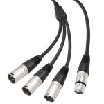 3-Way Splitter Audio Cable, Length: 60cm, XLR Female to 3 XLR Male, XLR Male to 3 XLR Female – Bild 3