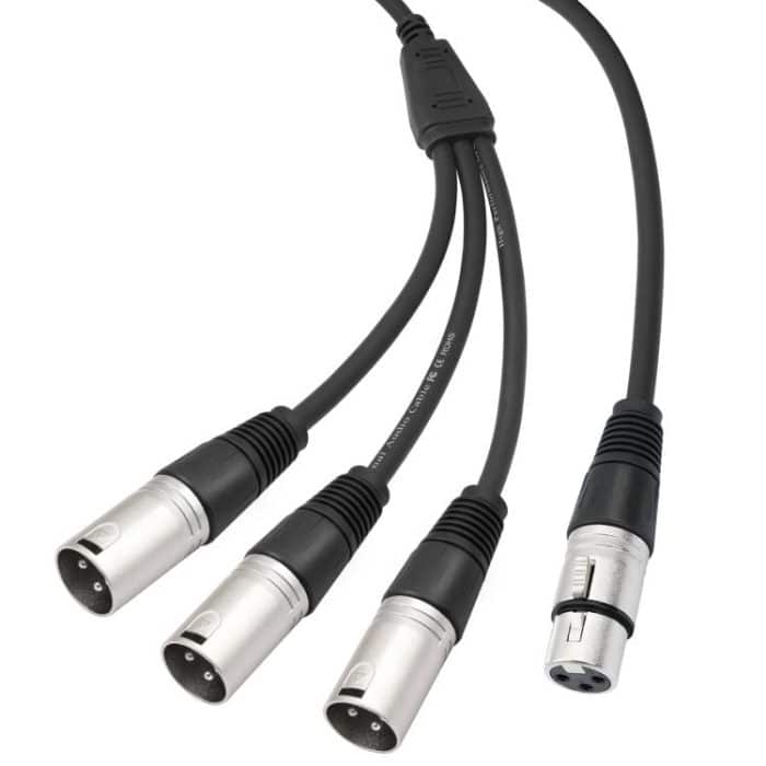 3-Way Splitter Audio Cable, Length: 60cm, XLR Female to 3 XLR Male, XLR Male to 3 XLR Female – Bild 3