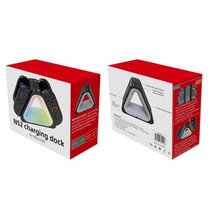For Nintendo Switch 2 4 in 1 Triangle Handle Charging Base with RGB Light – Bild 5