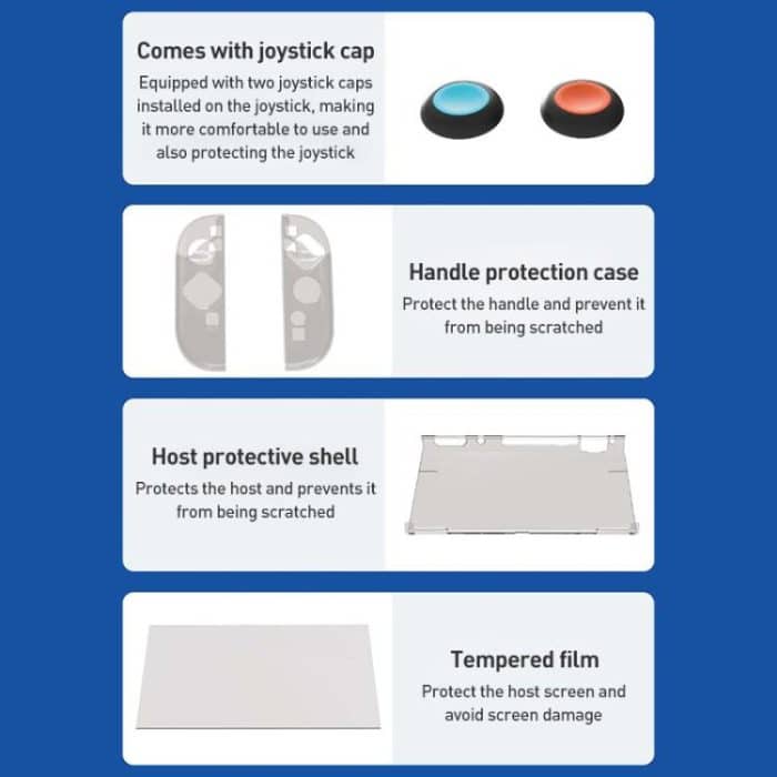 Transparente Schutzhülle für Nintendo Switch 2 iPlay HBS-2817 6-in-1-Controller – Bild 4