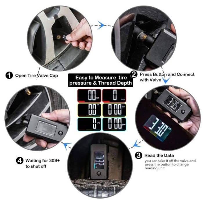 Car Digital Tire Pressure Gauge and Tire Tread Depth Gauge – Bild 6