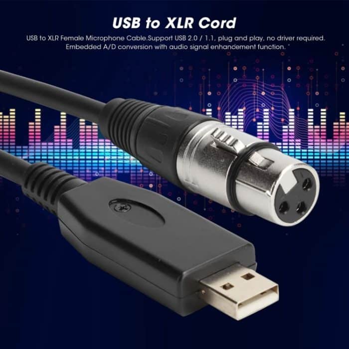 US18 USB-zu-XLR-Mikrofon-Aufnahmekabel, 2m, 3m – Bild 5