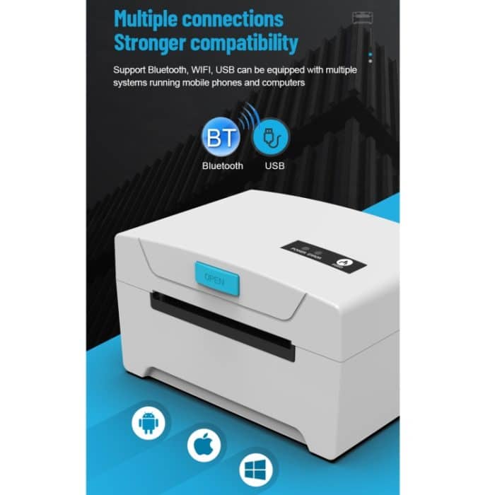 76 x 130 Einzelpapier-Frachtbrief-Express-Rechnungsetikettendrucker, USB + Bluetooth-Version,, USB + Bluetooth Version, EU Plug, USB + Bluetooth Version, US Plug, USB + Bluetooth Version, UK Plug – Bild 12